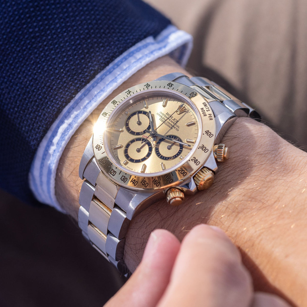 Rolex Daytona Zenith 16523 · Champagne · 1998 · Acero y Oro