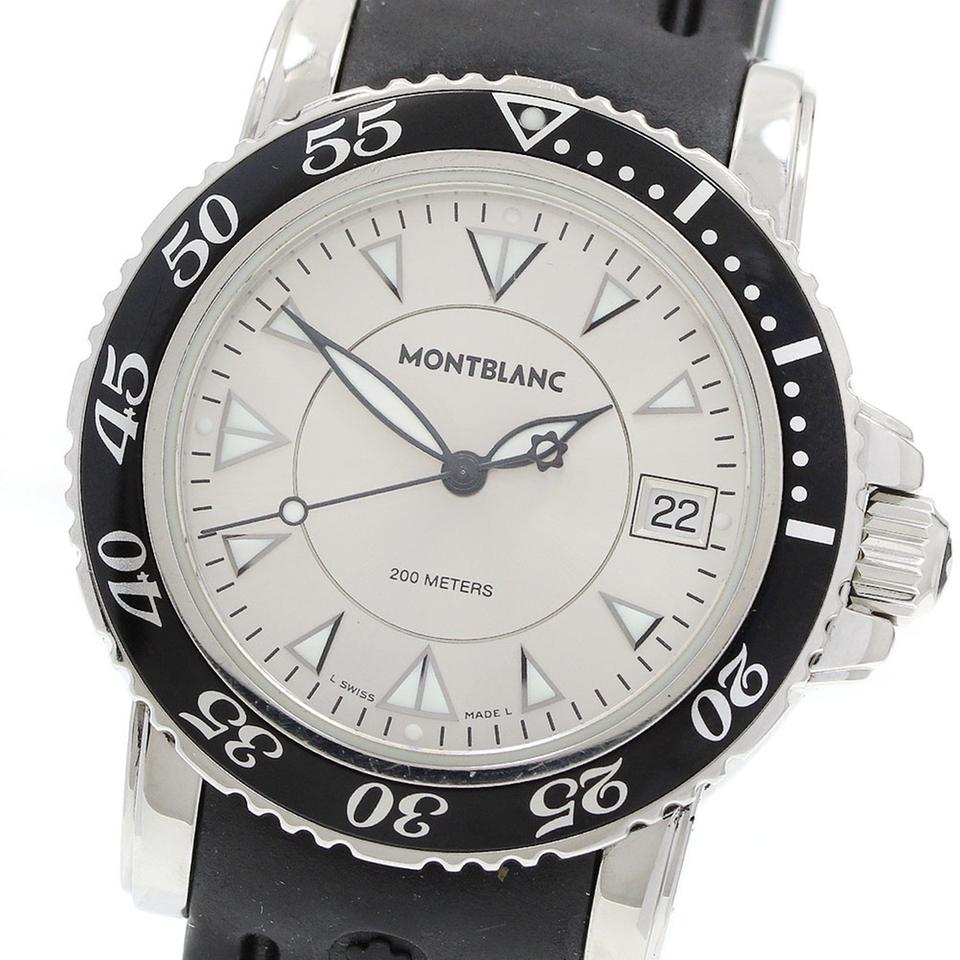 Montblanc 7037 · Esfera blanca y correa de caucho