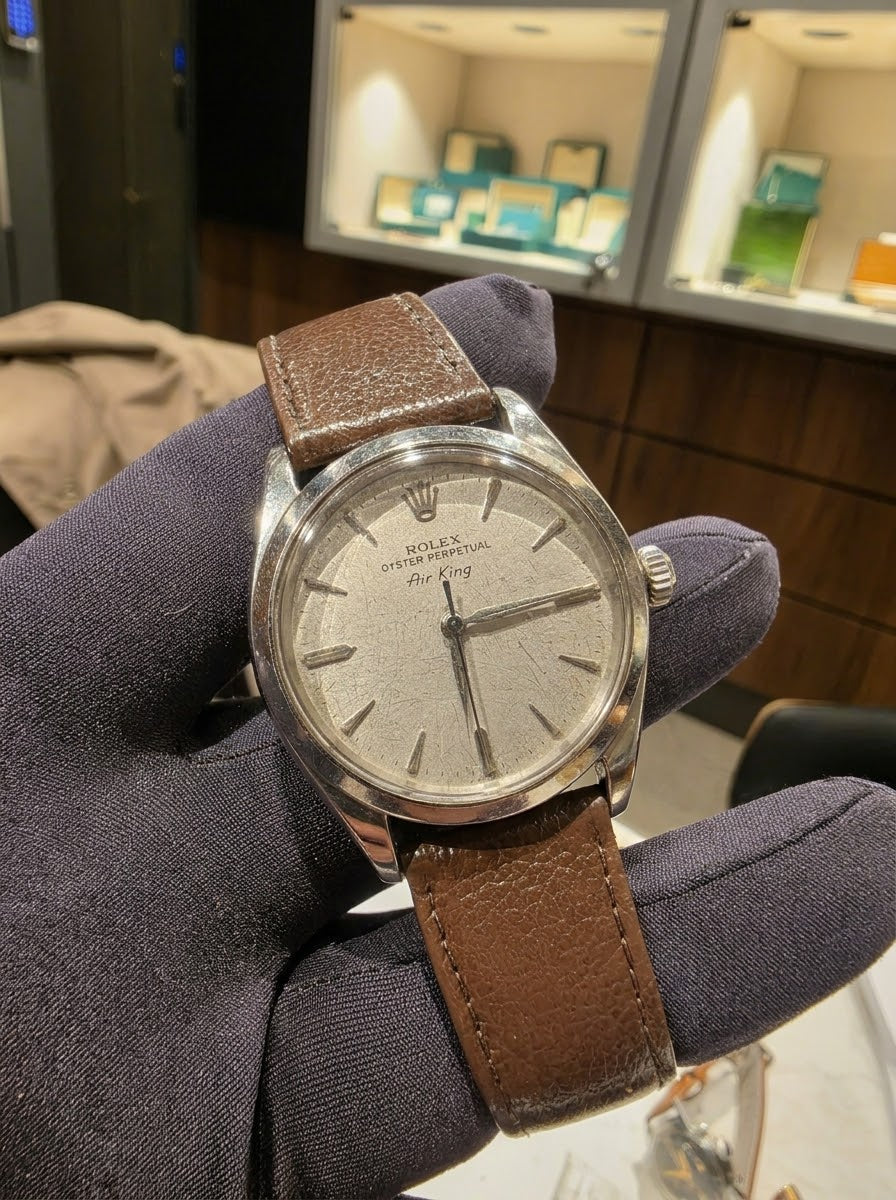 Rolex Air-King 5500 Vintage · Agujas Punta Flecha Pavonadas