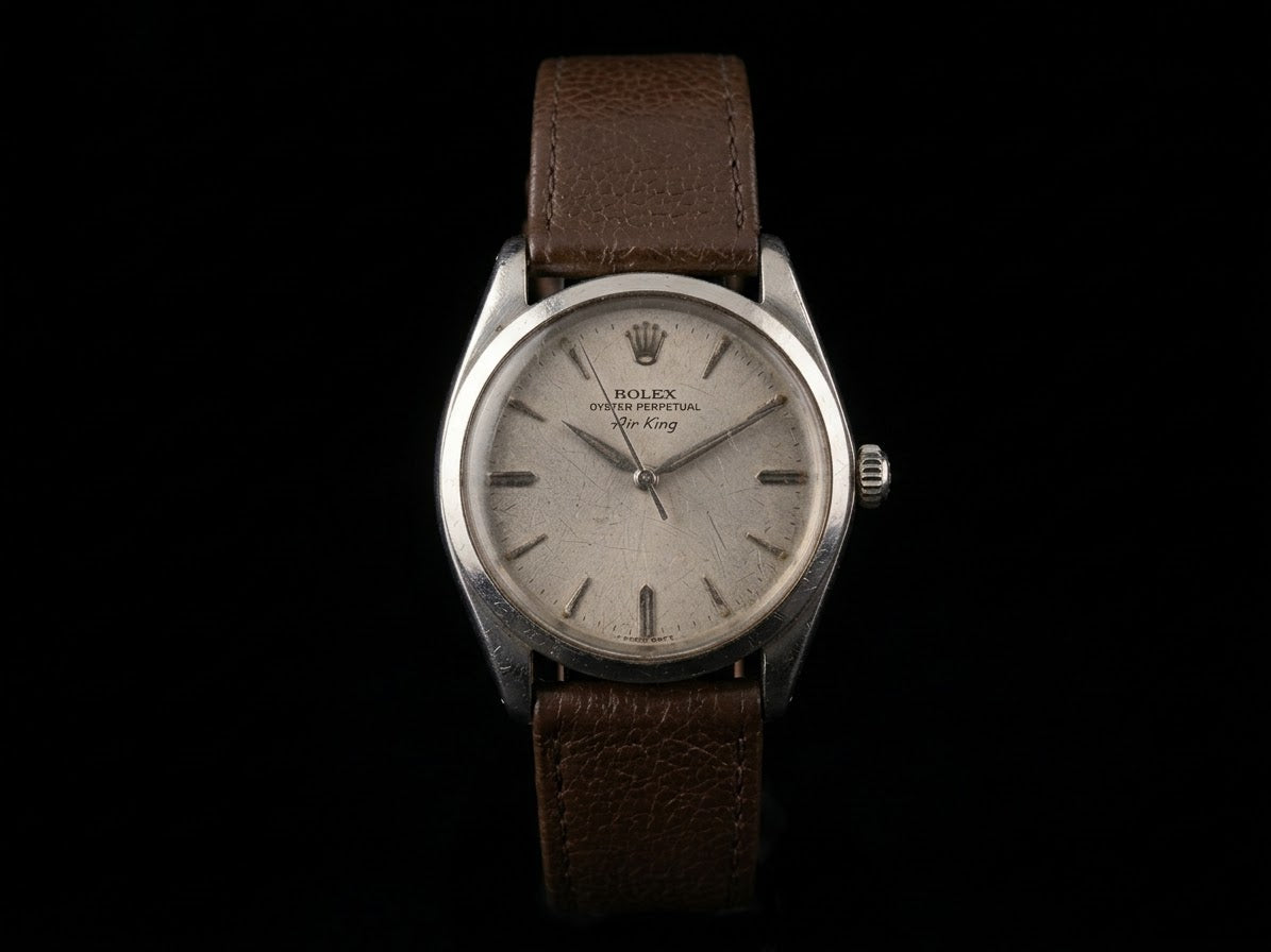 Rolex Air-King 5500 Vintage · Agujas Punta Flecha Pavonadas