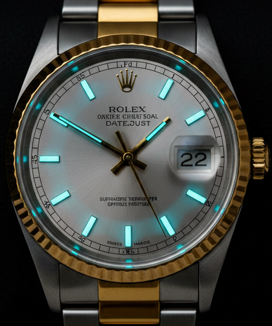 Rolex Datejust 16233 – Esfera Rosada, Índices Barra, Bicolor Acero y Oro