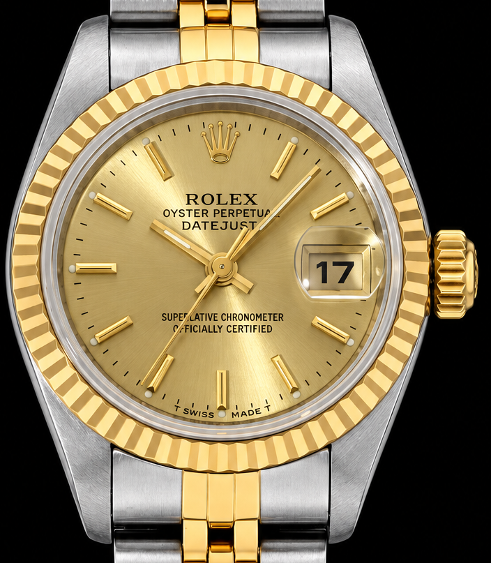 Rolex 69173 · Esfera champagne, Jubilee y bisel estriado