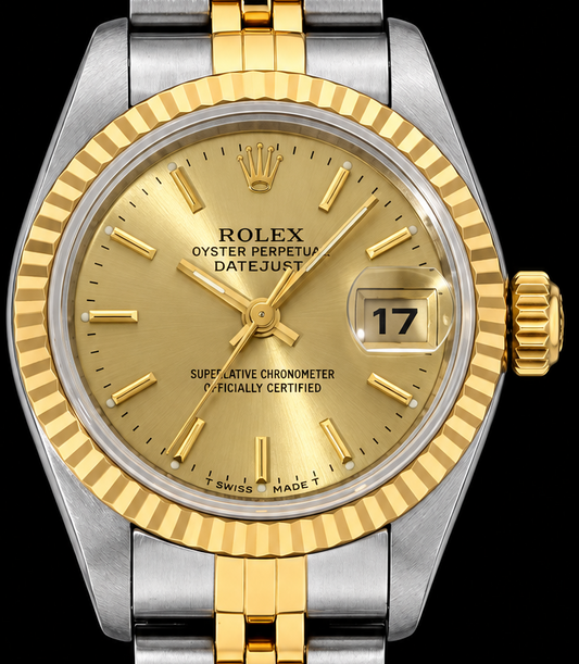 Rolex 69173 · Esfera champagne, Jubilee y bisel estriado