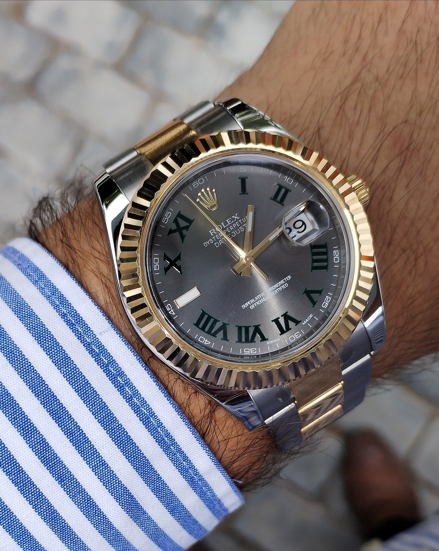 Rolex 41mm Date Just  II Wimbledon 2 Tonos