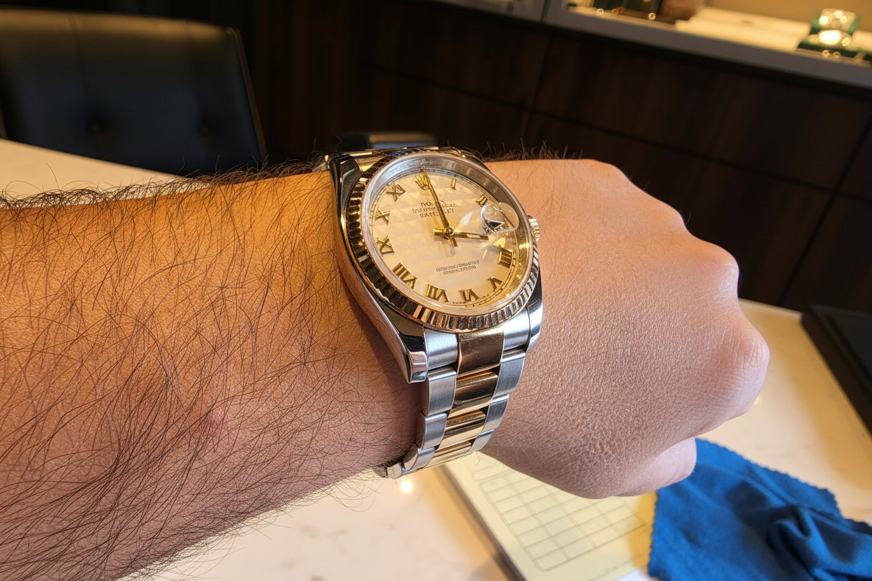 Rolex Datejust 36 Ref. 116233 – Esfera Pyramids | Malla Oyster | Con Estuche