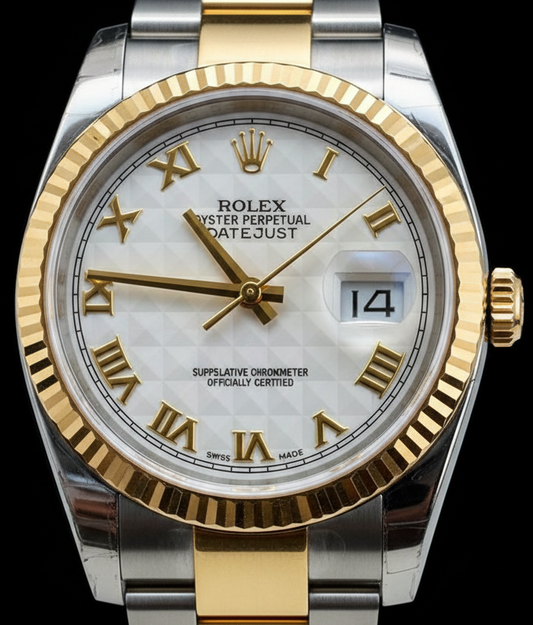 Rolex Datejust 36 Ref. 116233 – Esfera Pyramids | Malla Oyster | Con Estuche