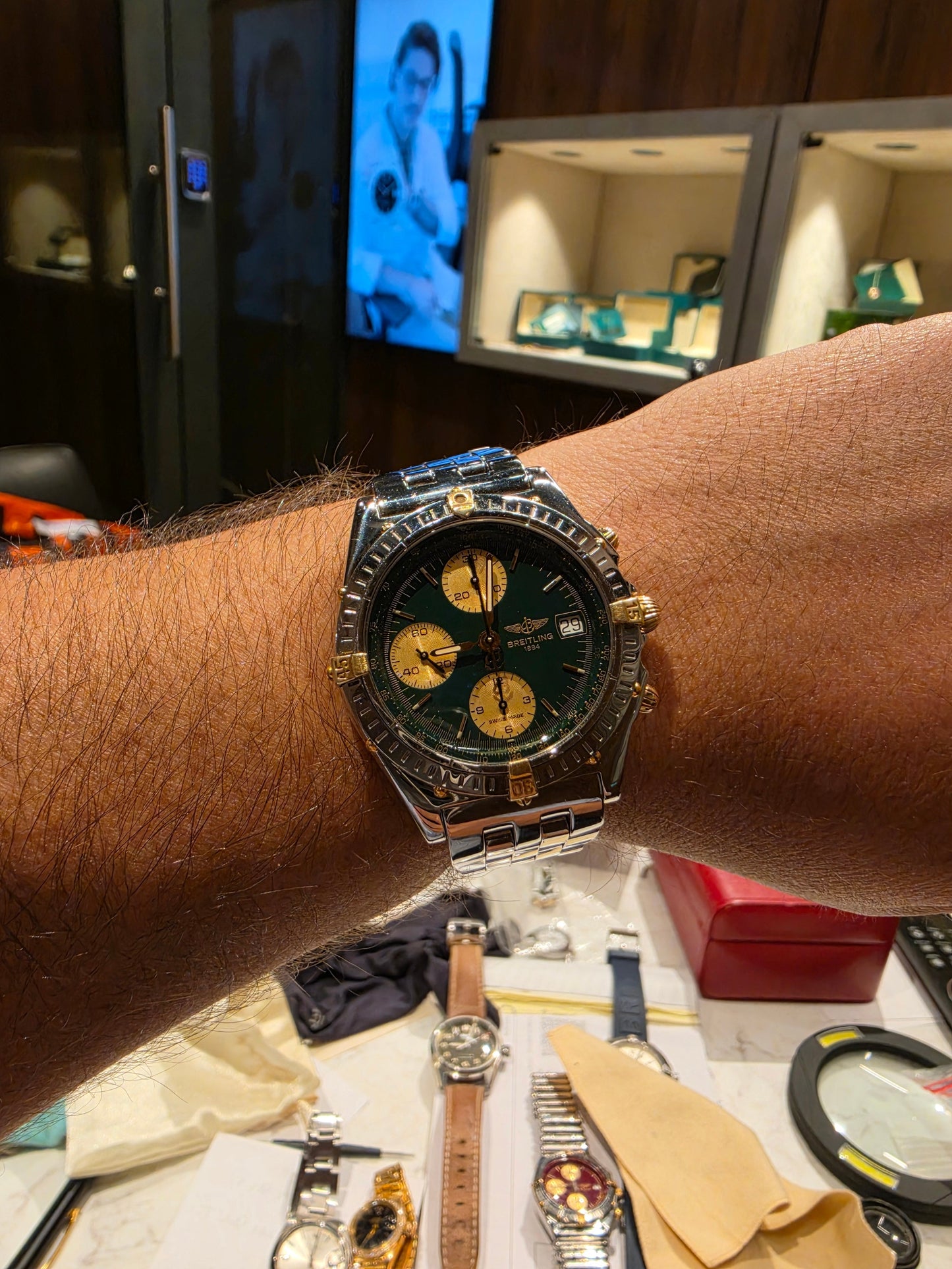 Breitling Chronomat 39 Bicolor Acero/Oro Amarillo – Esfera Verde Racing – Ref. B13050