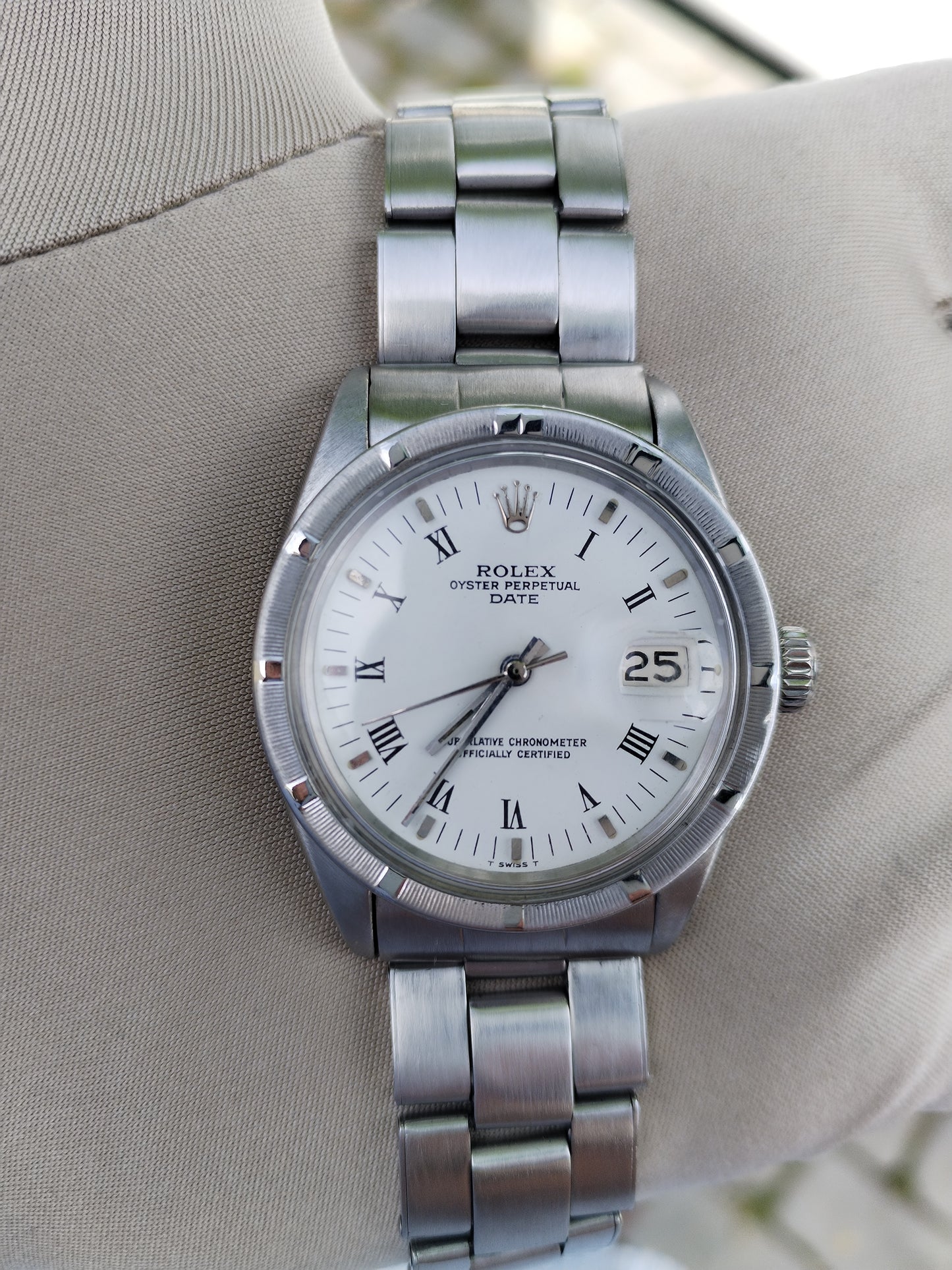 Rolex Date Engine Turned