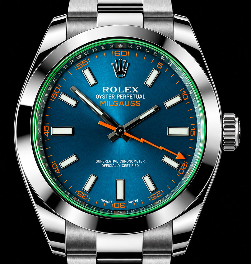 Rolex Milgauss 116400GV "Z-Blue" — Solo Reloj con Tarjeta de Garantía Internacional